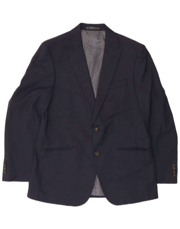 Marks & Spencer Herren-Blazer mit 2 Knöpfen, Gr. 40, Marineblau, Polyester, Größe L