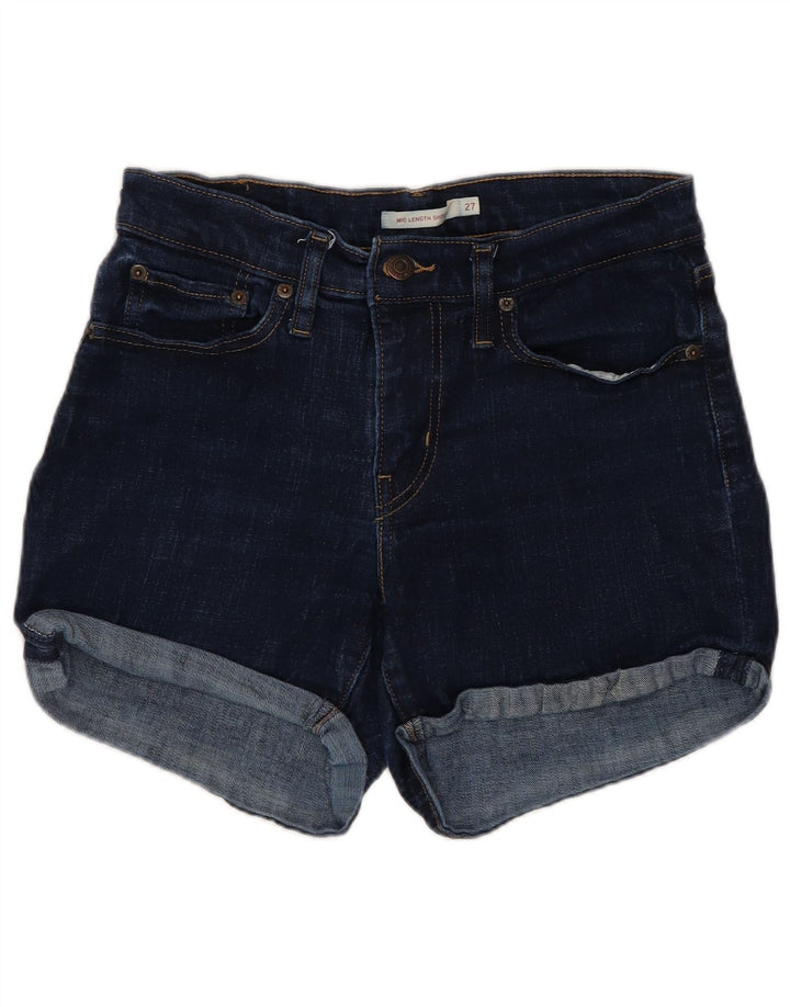 LEVI'S Damen-Jeansshorts mit mittelhohem Bund, W27, Größe S, marineblau, Baumwolle