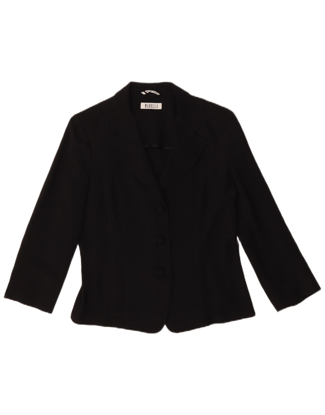 Marella Damen-Blazerjacke mit 3/4-Ärmeln, Gr. 16, Größe L, Schwarz, Acetat