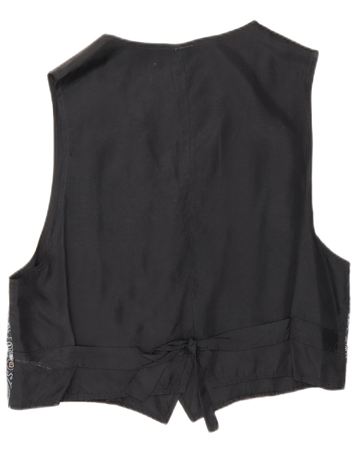 Vintage Damen Weste IT 46 Großes Mehrfarbiges Blumenmuster