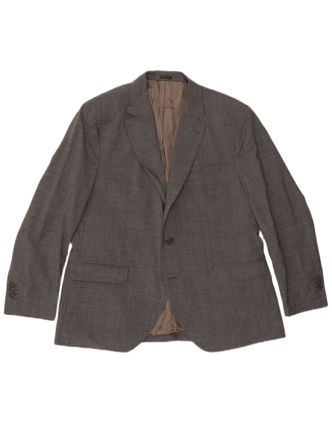 Massimo Dutti Herren-Blazer mit 2 Knöpfen, US 46, XL, grau karierte Wolle