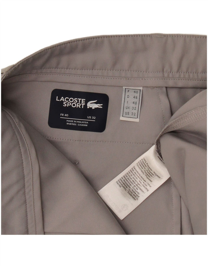 Lacoste Slim Chino-Hose für Herren, Größe 40, mittelgroß, W32, L33, grau, Polyester