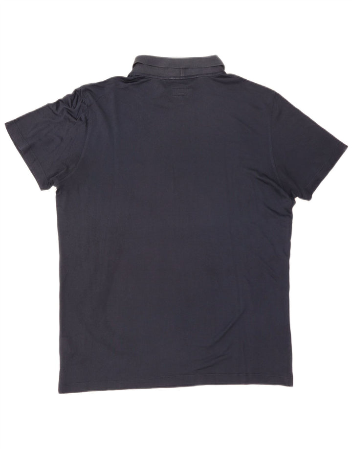 GIORGIO ARMANI Herren Poloshirt IT 50 Medium Marineblau Seide