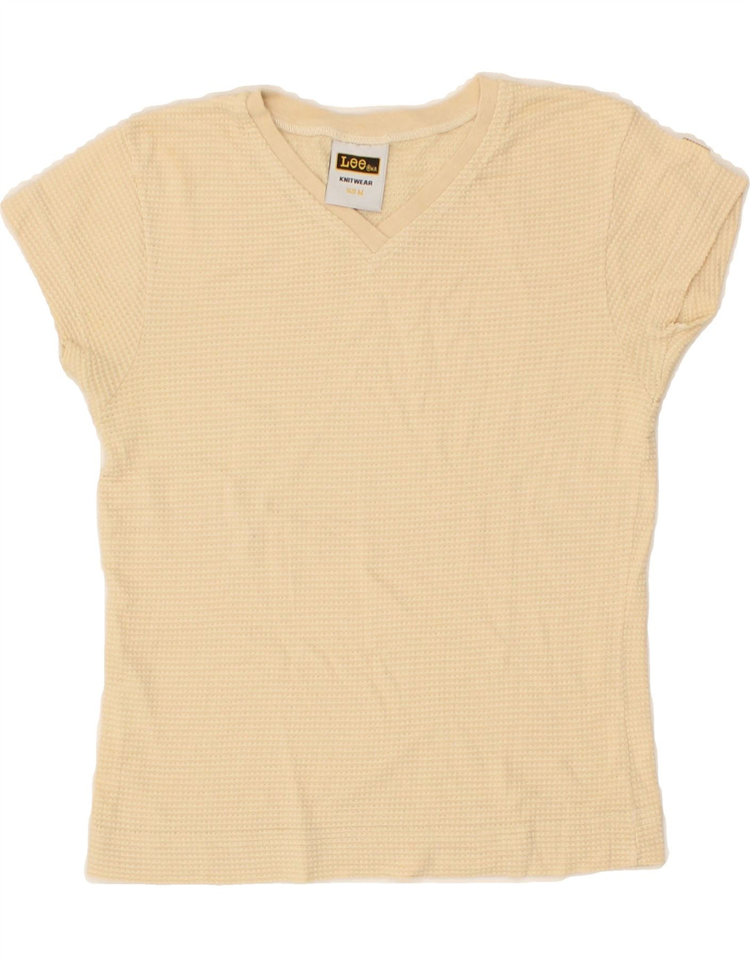 LEE Womens Crop T-Shirt Top UK 12 Medium Beige Cotton Vintage Lee and Second-Hand Lee from Messina Hembry 