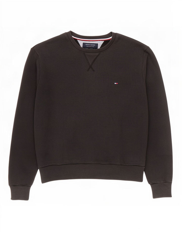 Tommy Hilfiger Herren-Sweatshirt-Pullover, mittelschwarz, Baumwolle