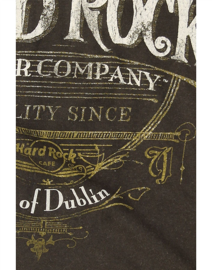 HARD ROCK CAFE Herren City Of Dublin Grafik-T-Shirt-Oberteil aus mittlerer Khaki-Baumwolle