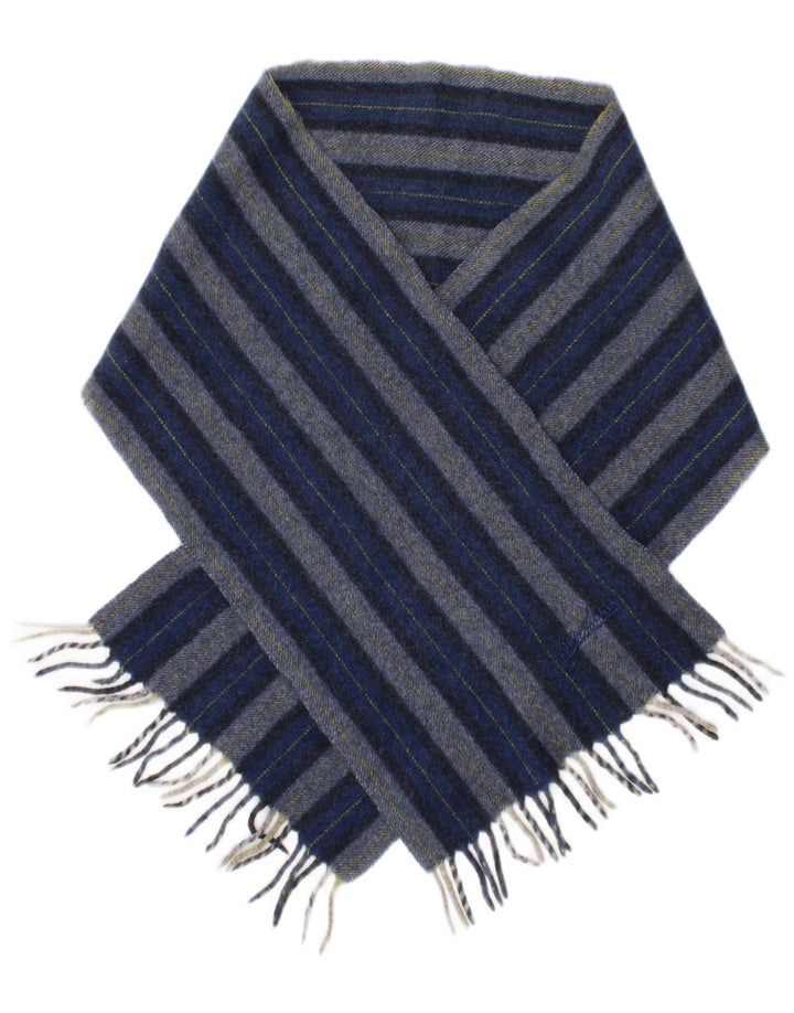 Borsalino Herren-Rechteckschal, Einheitsgröße, blau gestreift, Schurwolle, klassisch