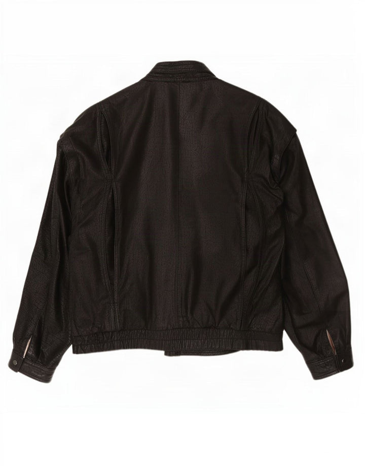Vintage Herren Lederjacke IT 52 XL Schwarz