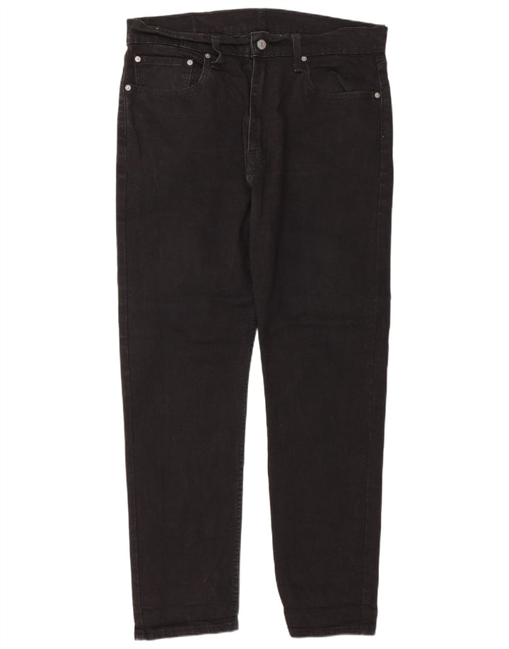 Levi's Herren 502 Tapered Jeans W36 L32 Schwarze Baumwolle