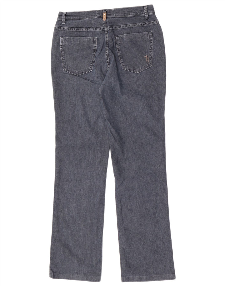 Trussardi Damen Straight Jeans W30 L30 Grau