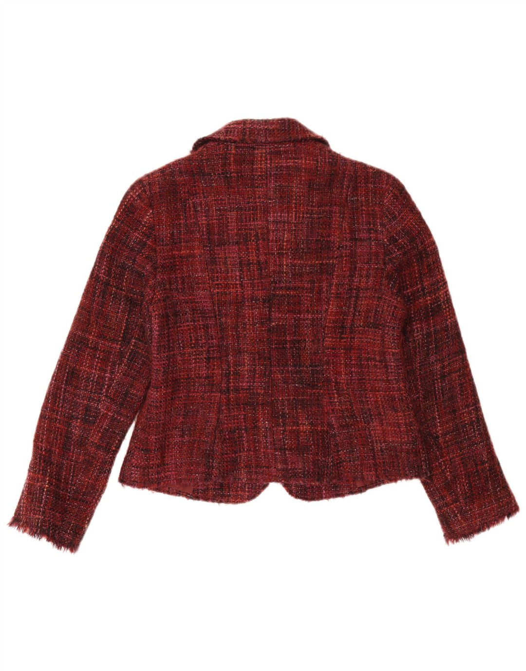Marks & Spencer Damen 2-Knopf-Blazerjacke, UK 14, mittleres Burgunderrot gefleckt