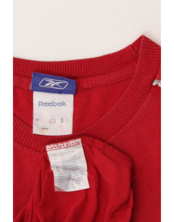 Reebok Herren T-Shirt Top Mittelrote Baumwolle