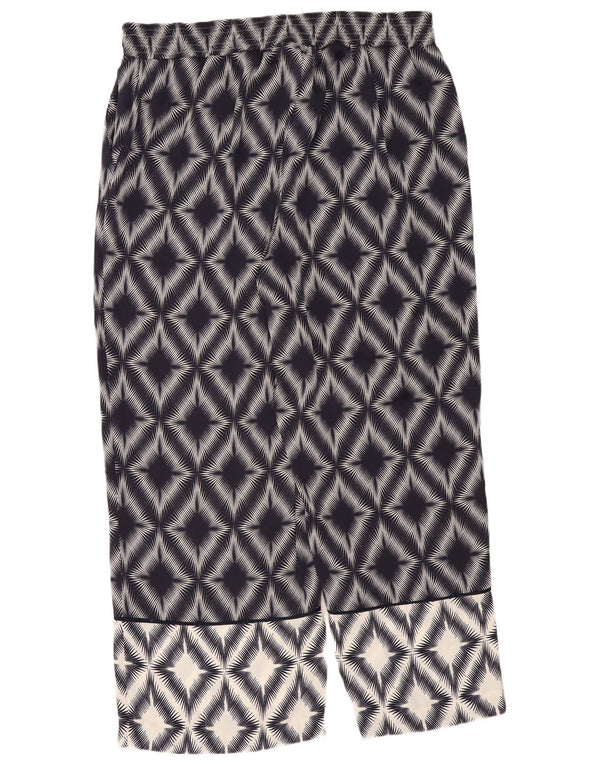 Marks & Spencer Damenhose UK 18 XL W36 L30 Marineblau Geometrisch