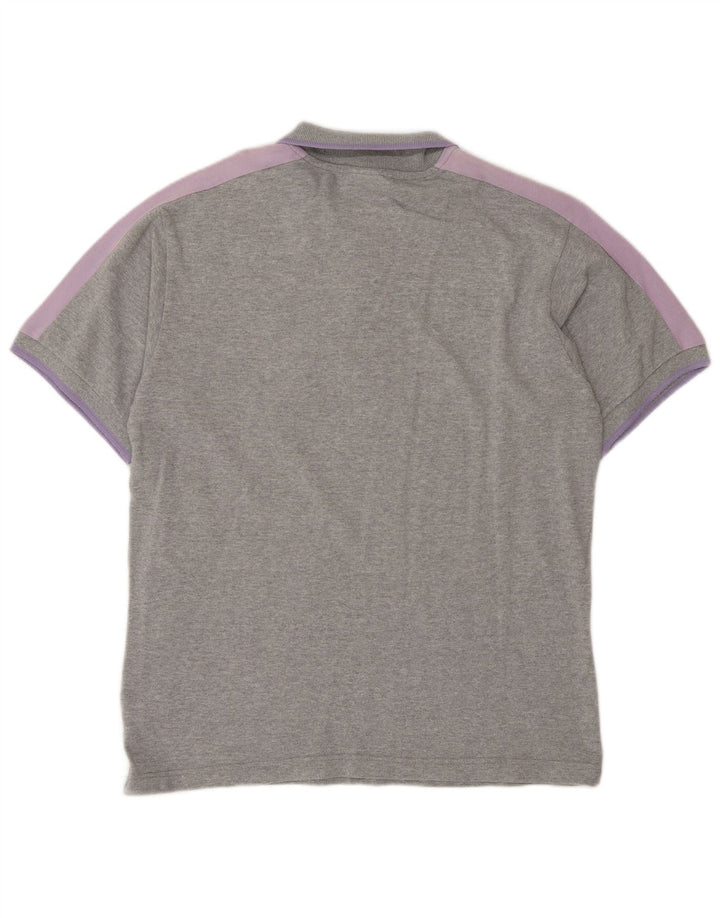 North Sails Herren-Poloshirt mit Grafik, mittelgraue Colourblock-Baumwolle