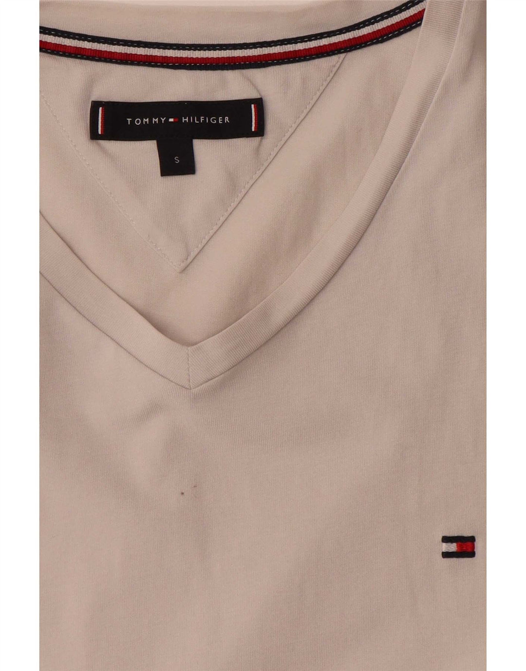 Tommy Hilfiger Herren T-Shirt Top Small Weiß Baumwolle