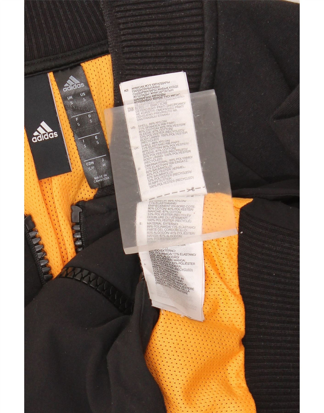 ADIDAS Herren-Trainingsanzugoberteil mit Grafik, Größe S, Schwarz, Colourblock-Nylon