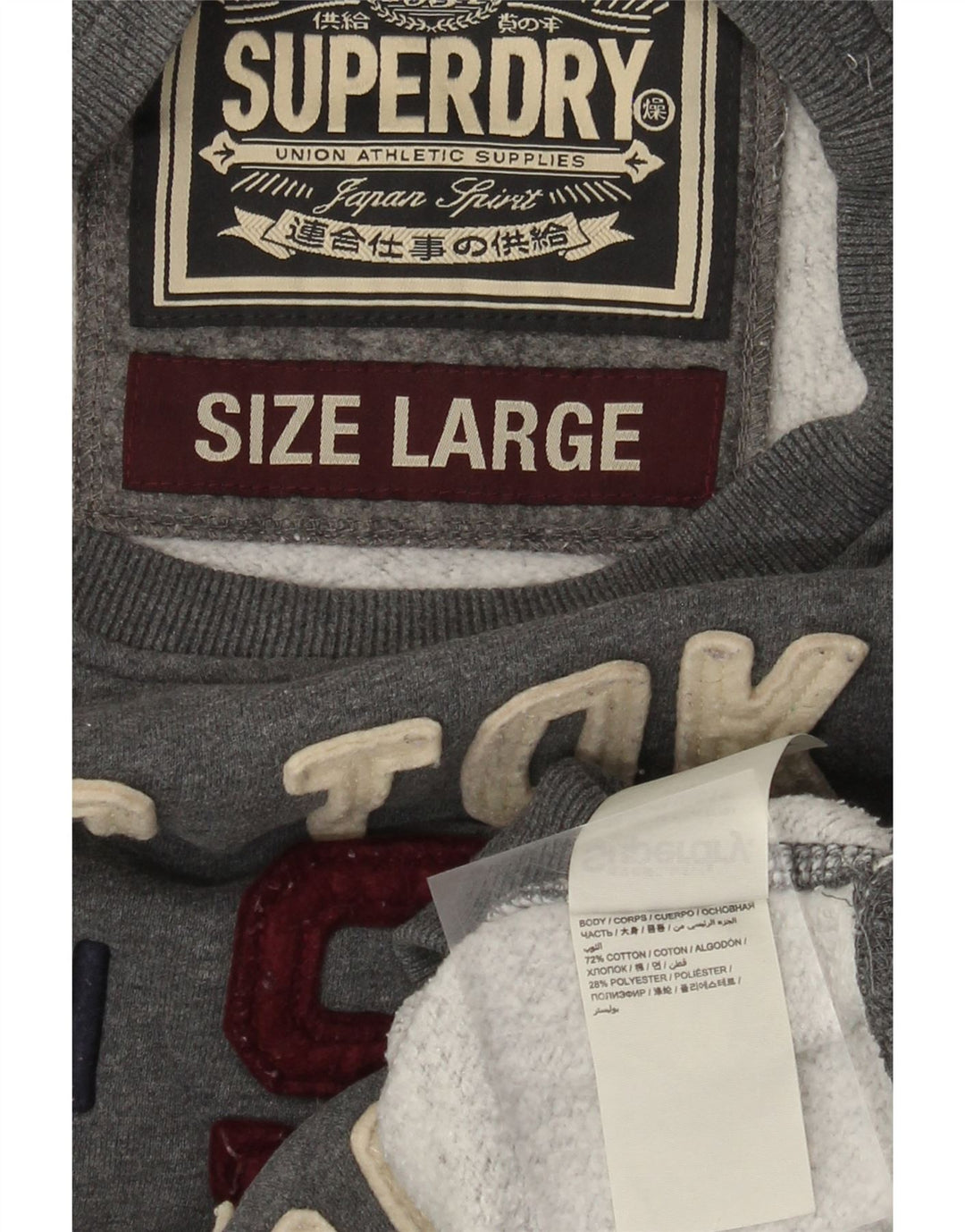 Superdry Herren Grafik-Sweatshirt-Pullover, große graue Baumwolle