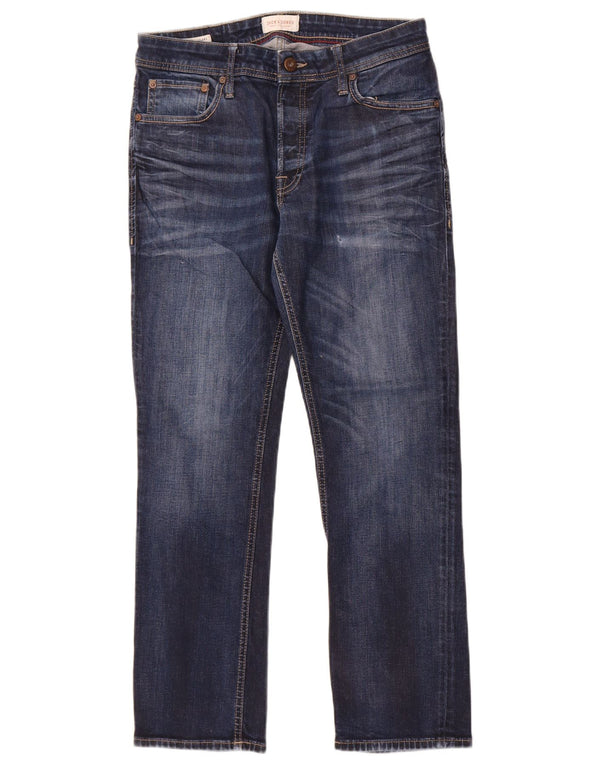 Jack & Jones Herren Clark Straight Jeans W32 L30 Blaue Baumwolle