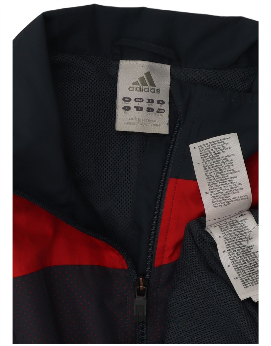 ADIDAS Herren-Trainingsanzug-Top-Jacke, UK 44/46, groß, Marineblau, Farbblock