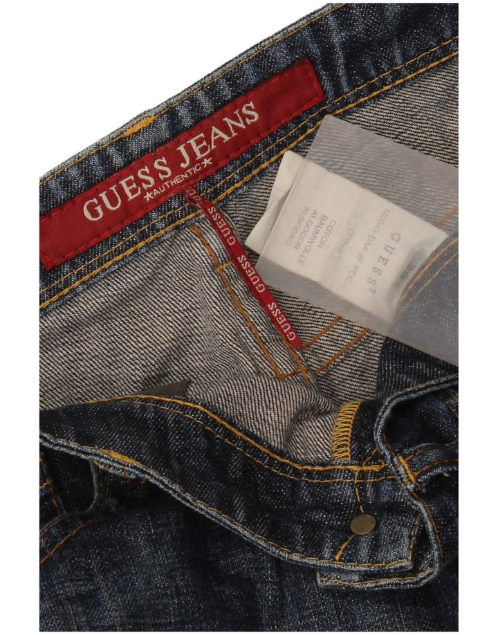 Guess Herren Straight Jeans W38 L34 Blaue Baumwolle