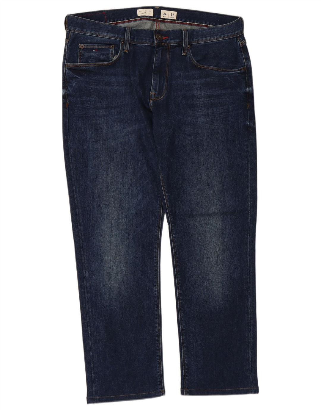 TOMMY HILFIGER Herren Denton Straight Jeans W34 L27 Marineblaue Baumwolle