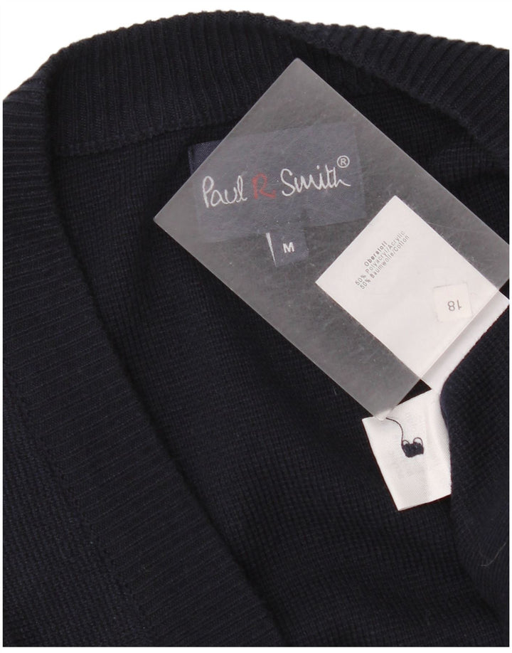 Paul Smith Herren-Cardigan-Pullover, mittleres Marineblau, gestreift, Polyacryl