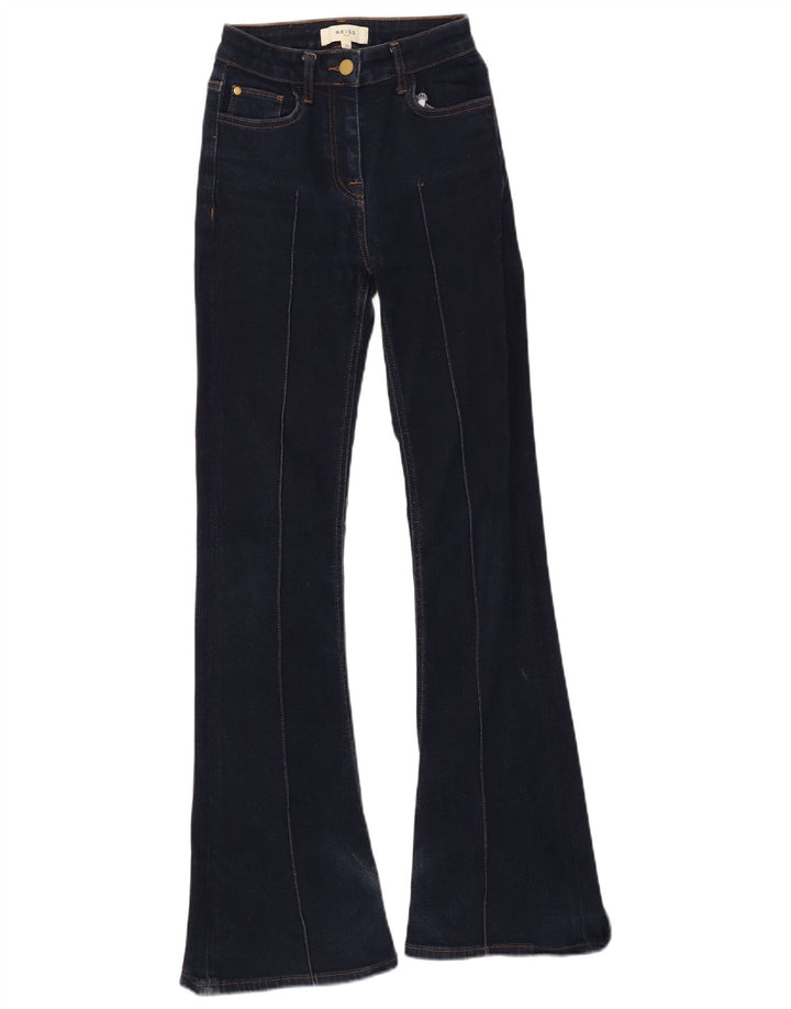 Reiss Damen Schlagjeans W25 L31 Marineblaue Baumwolle
