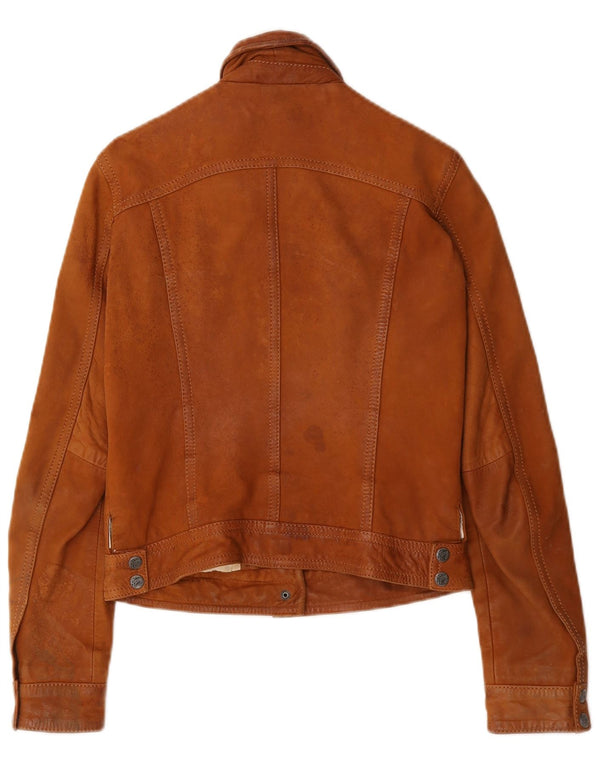 Gypsy Damen Lederjacke UK 10 Small Braun