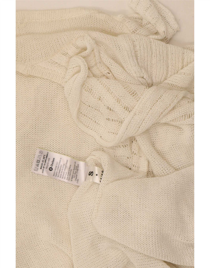 Marks & Spencer Damen-Cardigan mit Rüschen vorne, offen, Gr. 16, Weiß
