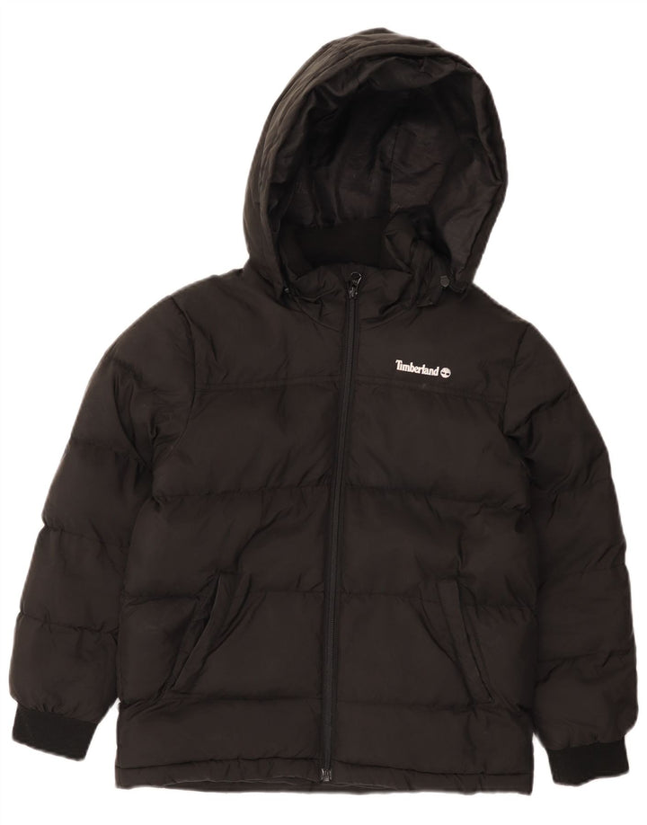 TIMBERLAND Wattierte Jungenjacke mit Kapuze, 9–10 Jahre, schwarzes Polyester