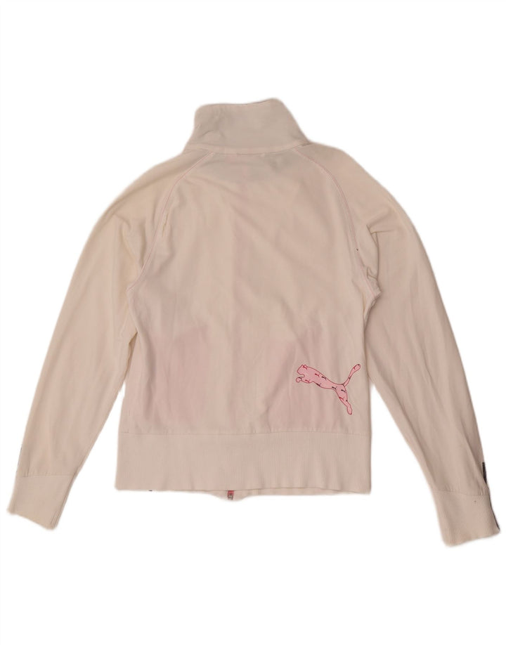 Puma Damen-Trainingsanzug-Top-Jacke UK 12 Medium Off White