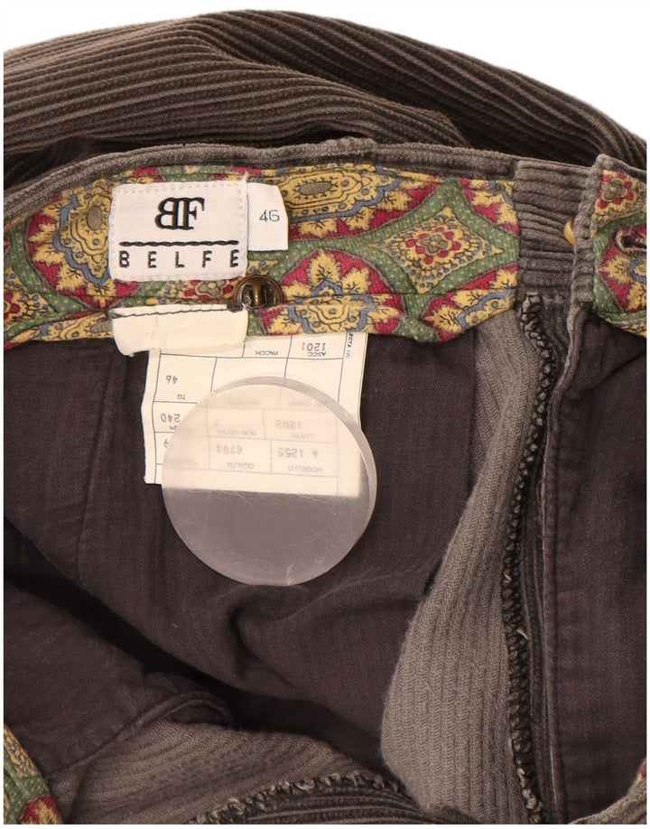 BELFE Herren-Hose aus Cord mit lockerer Passform, IT46, Größe S, W30, L28, Grau