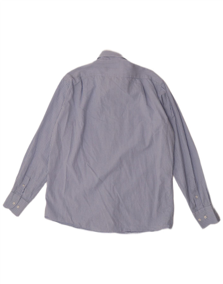 Trussardi Herrenhemd, Größe 41 42, groß, blau kariert