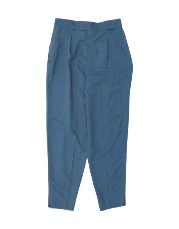 Oui Damen-Freizeithose mit hoher Taille, konisch zulaufend, Größe 42, Mittel W30 L30, Blau