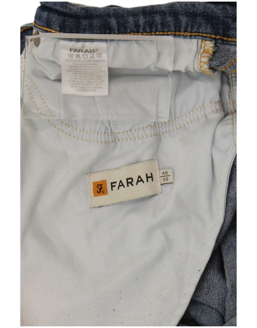 Farah Herren Slim Jeans W40 L30 Blaue Baumwolle