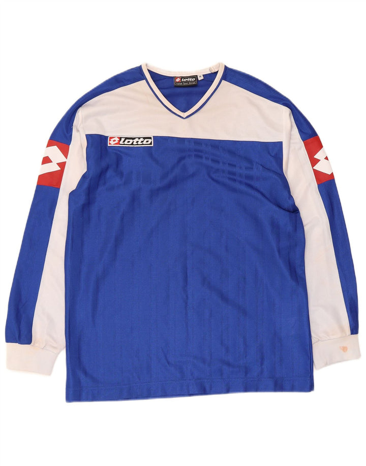 Lotto Herren-Grafik-Oberteil, langärmelig, mittleres Marineblau, Farbblock-Polyester