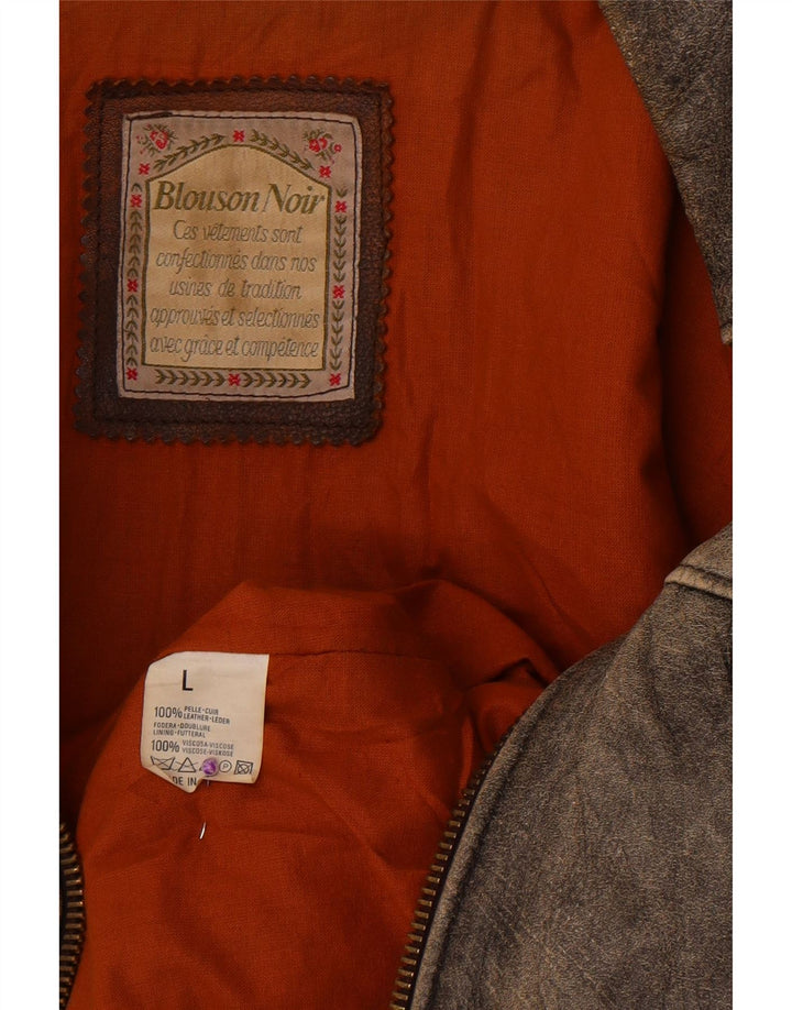 Vintage Herren Lederjacke UK 40 Großes graues Leder