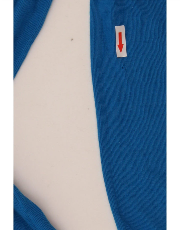Vintage Herren Rugby-Poloshirt mit Grafik, langärmelig, Mittelblau