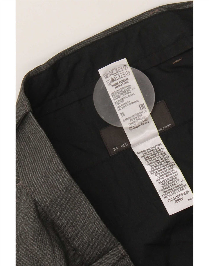 Gerade Damen-Anzughose von Marks & Spencer, W34, L31, grau, Polyester