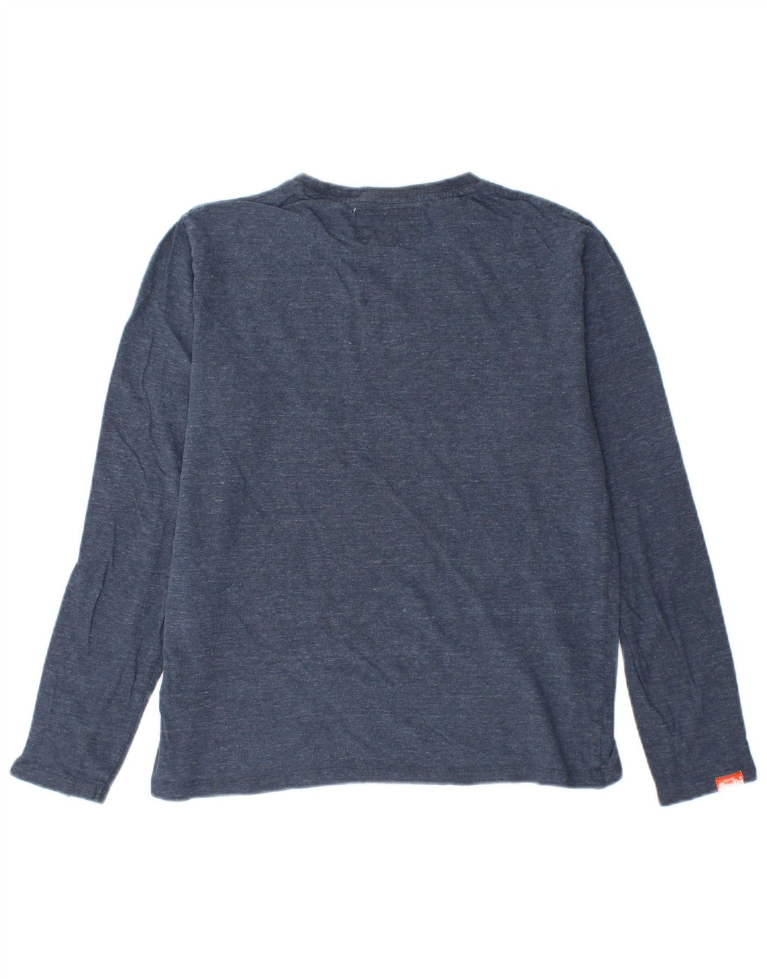 SUPERDRY Herren-Oberteil aus Baumwolle mit langen Ärmeln, klein, blau meliert
