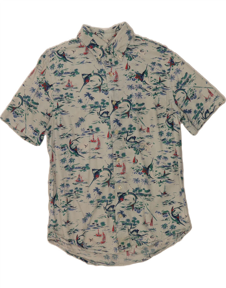 CHAPS Mens Short Sleeve Shirt Small White Cotton Hawaiian Vintage Chaps and Second-Hand Chaps from Messina Hembry 