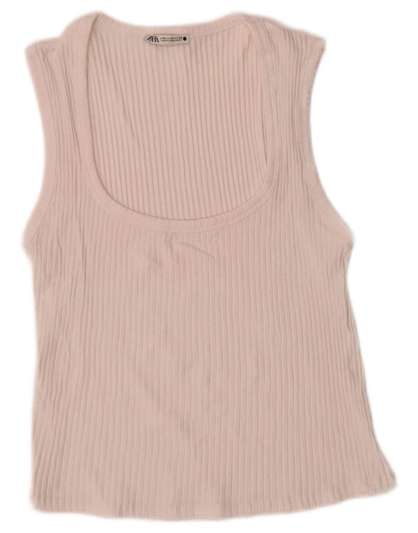Zara Damen Weste Top UK 12 Medium Off White