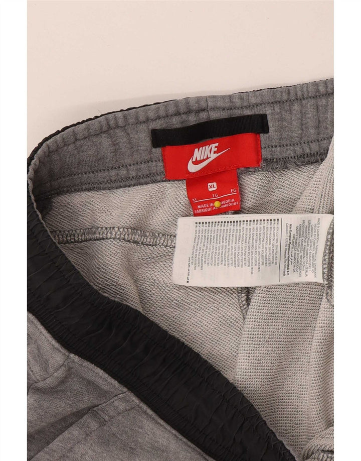 Nike Herren-Trainingshose XL, graue Colourblock-Baumwolle