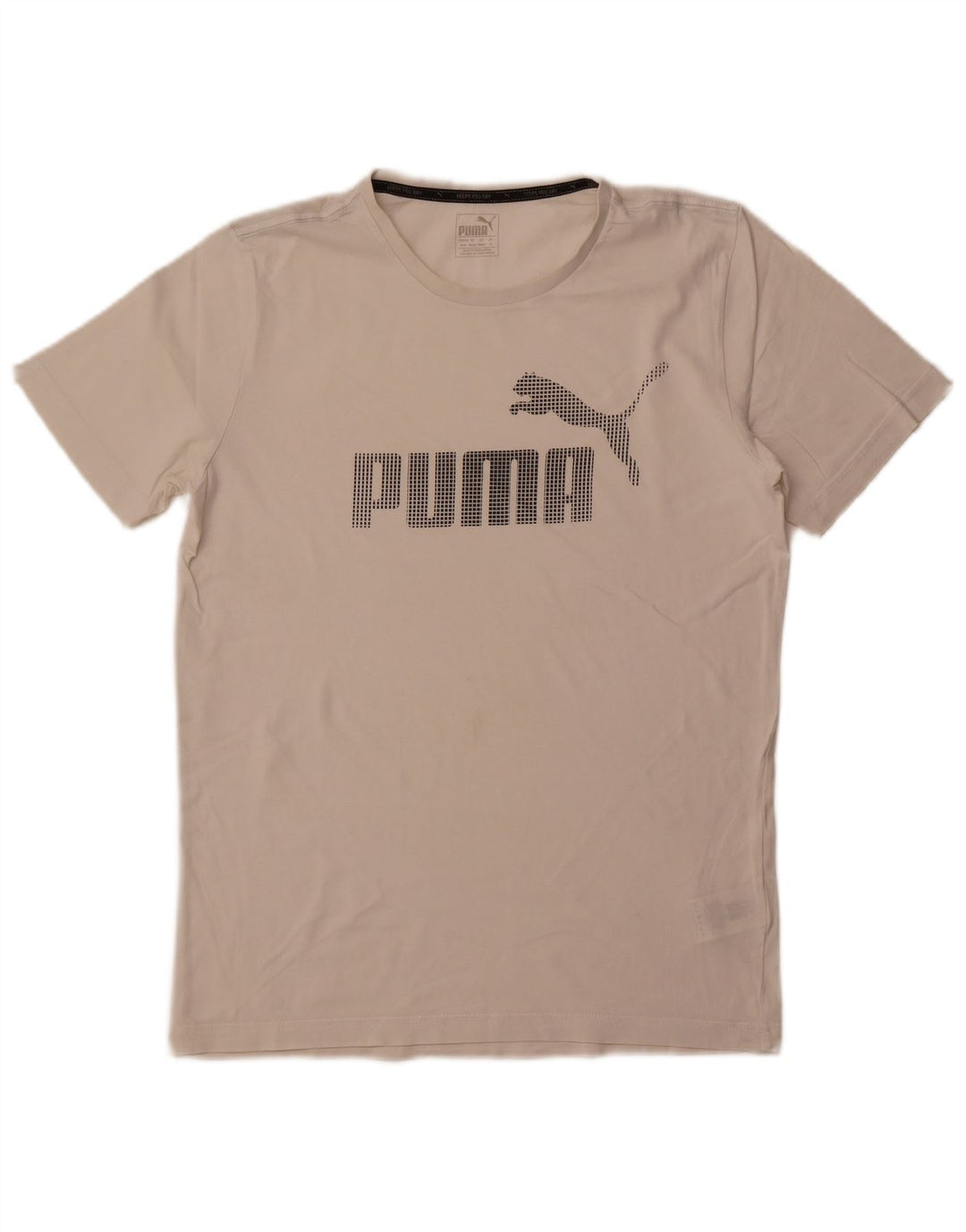 Puma Herren Grafik-T-Shirt-Oberteil aus mittelweißer Baumwolle