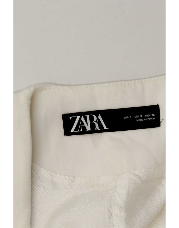 Zara Damen Longline Weste UK 10 Small Weiß