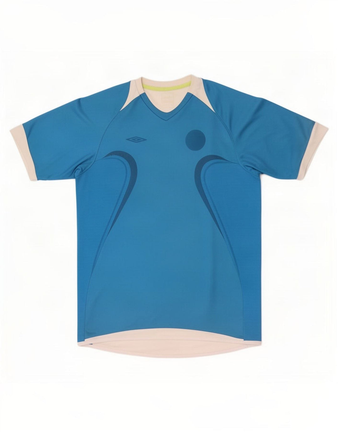Umbro Herren-T-Shirt-Oberteil aus mittelblauem Colourblock-Polyester