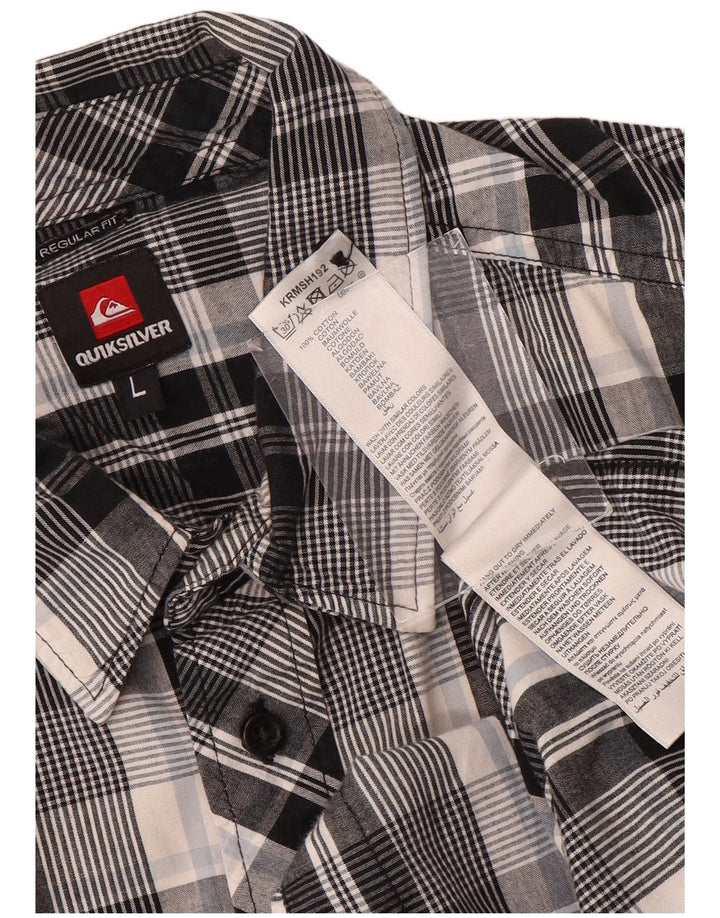 Quiksilver Herren-Kurzarmhemd, groß, schwarz, kariert, Baumwolle