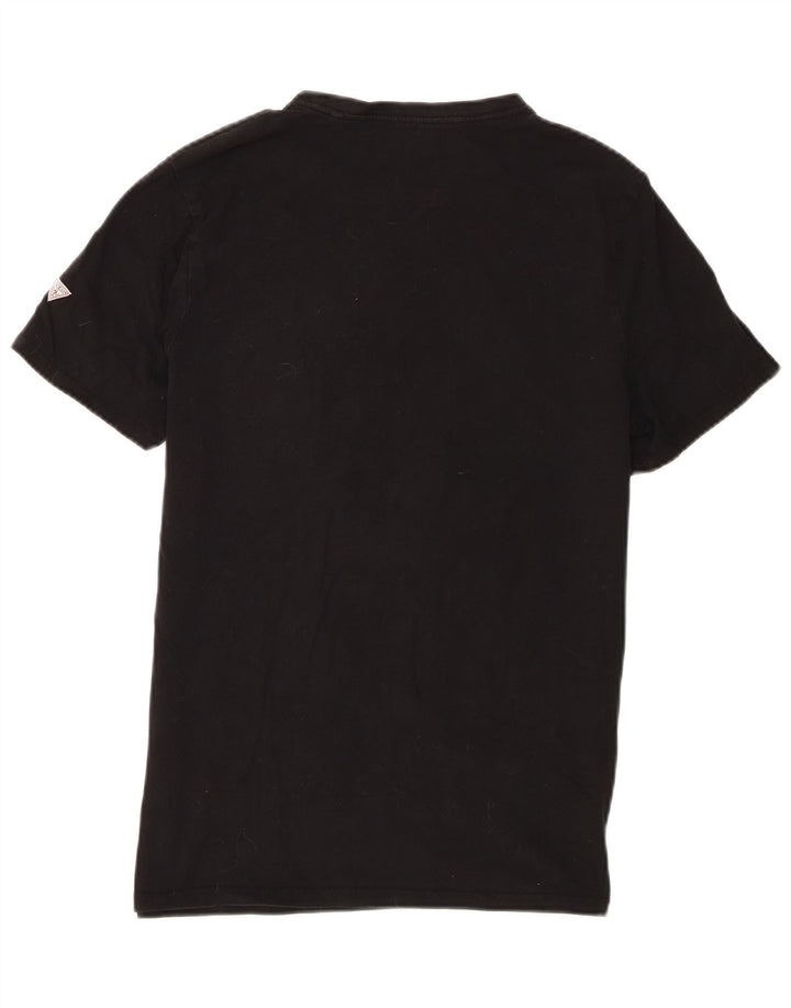 Guess Herren-T-Shirt mit schmaler Passform, Grafik, Größe L, Schwarz