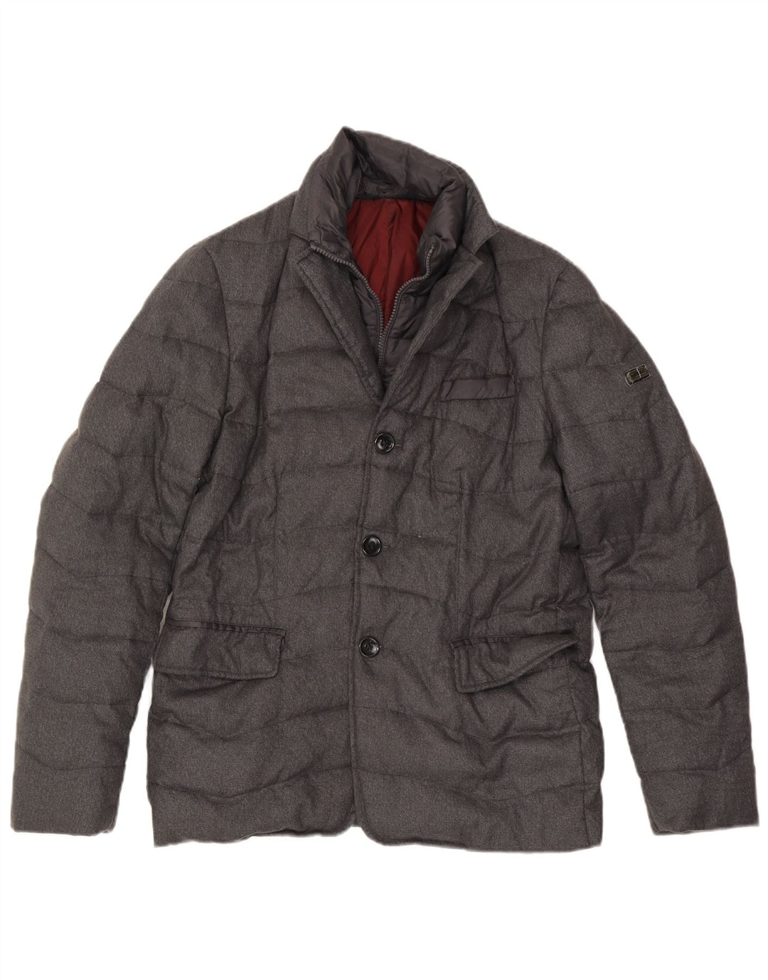 Gas Herren Wattierte Jacke UK 36 Small Grau Polyamid