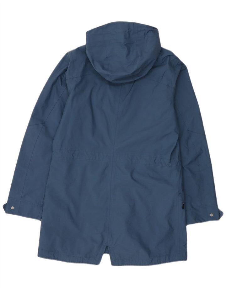 Jack Wolfskin Womens Hooded Oversized Raincoat UK 8/10 Small Blau Polyamid
